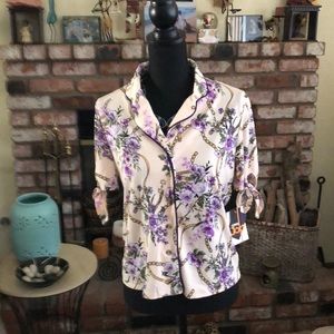 NWT Chains Belts & Flowers Blouse by Uncommon Job